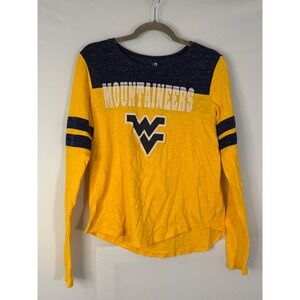 Colosseum West Virginia Mountaineers Women Size M Gold Navy  Long Sleeve